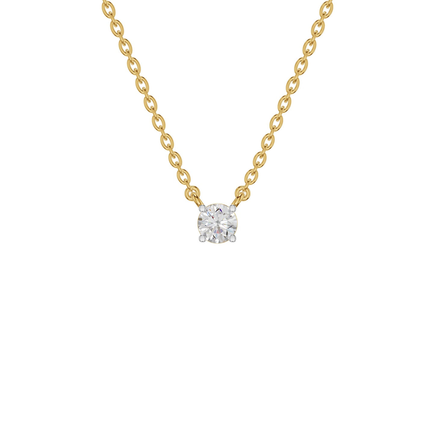I Promise Classic Round Diamond Pendant 18 KT / Yellow Gold