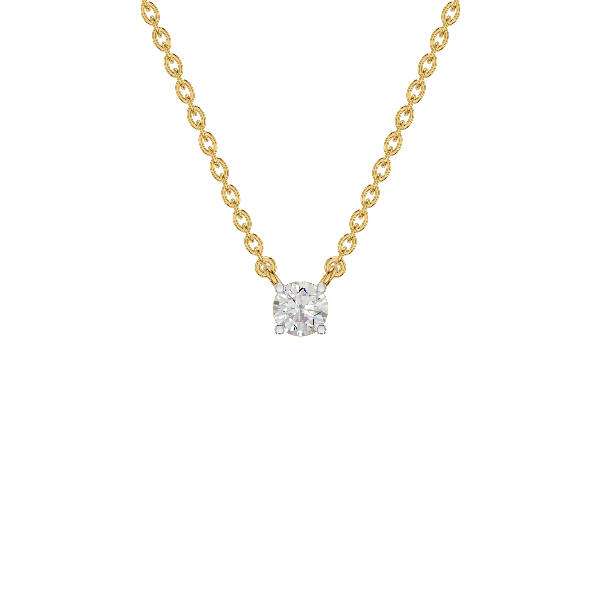 I Promise Classic Round Diamond Pendant 18 KT / Yellow Gold