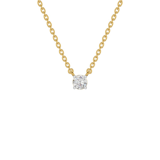 I Promise Classic Round Diamond Pendant 18 KT / Yellow Gold