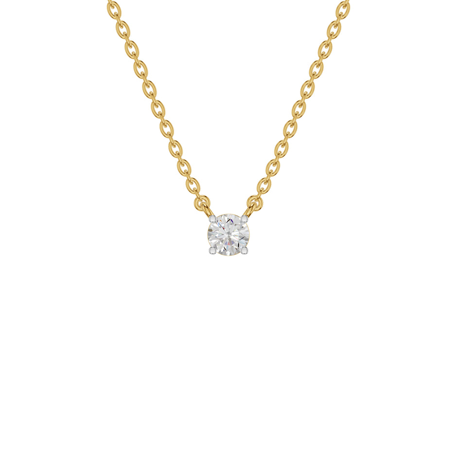 I Promise Classic Round Diamond Pendant 18 KT / Yellow Gold