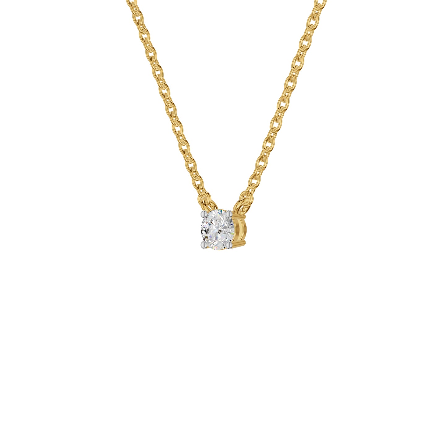 I Promise Classic Round Diamond Pendant 18 KT / Yellow Gold