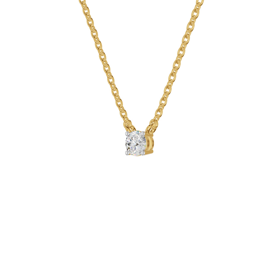 I Promise Classic Round Diamond Pendant 18 KT / Yellow Gold