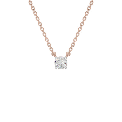 Stylish Blob Classic Round Diamond Pendant 18 KT / Rose Gold