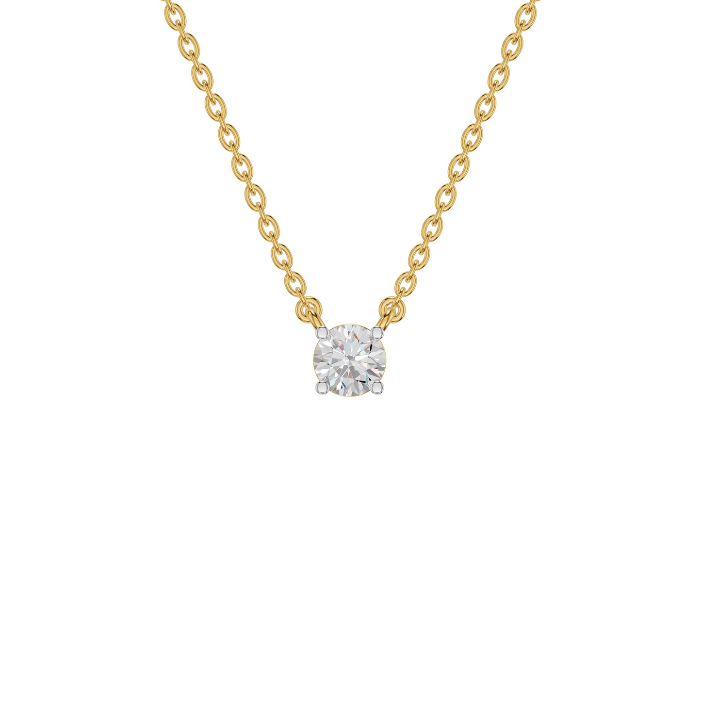 Stylish Blob Classic Round Diamond Pendant 18 KT / Yellow Gold