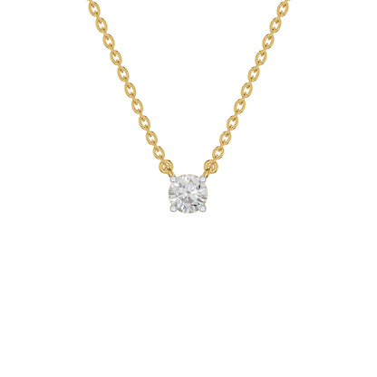 Stylish Blob Classic Round Diamond Pendant 18 KT / Yellow Gold