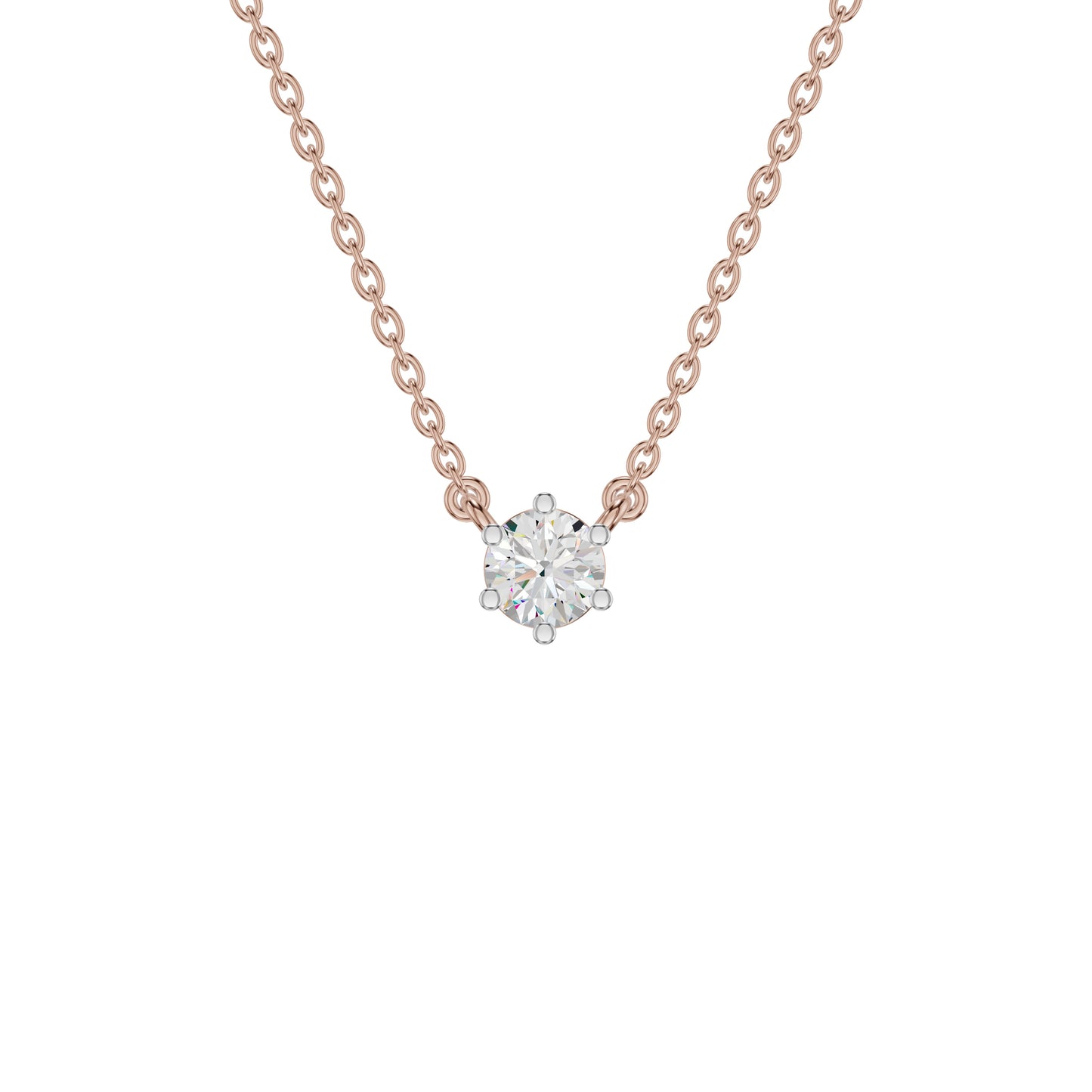 Crystal Classic Round Diamond Pendant 18 KT / Rose Gold