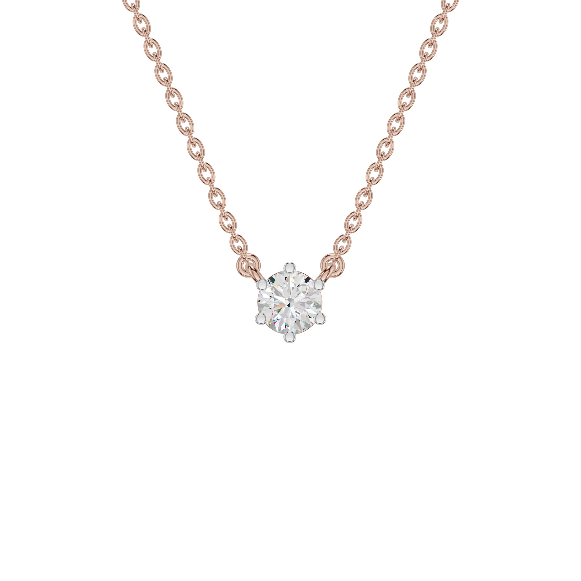 Crystal Classic Round Diamond Pendant 18 KT / Rose Gold