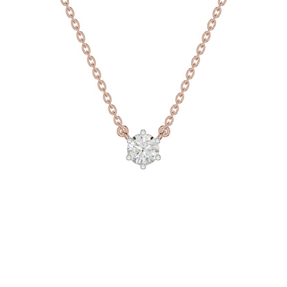 Crystal Classic Round Diamond Pendant 18 KT / Rose Gold