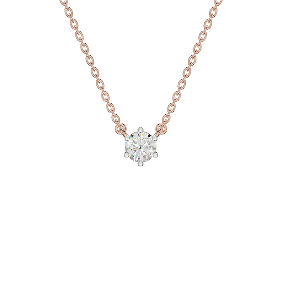 Crystal Classic Round Diamond Pendant 18 KT / Rose Gold