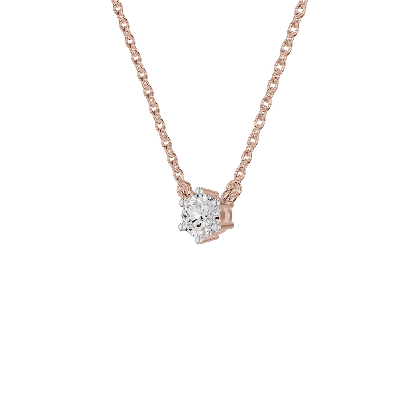 Crystal Classic Round Diamond Pendant 18 KT / Rose Gold