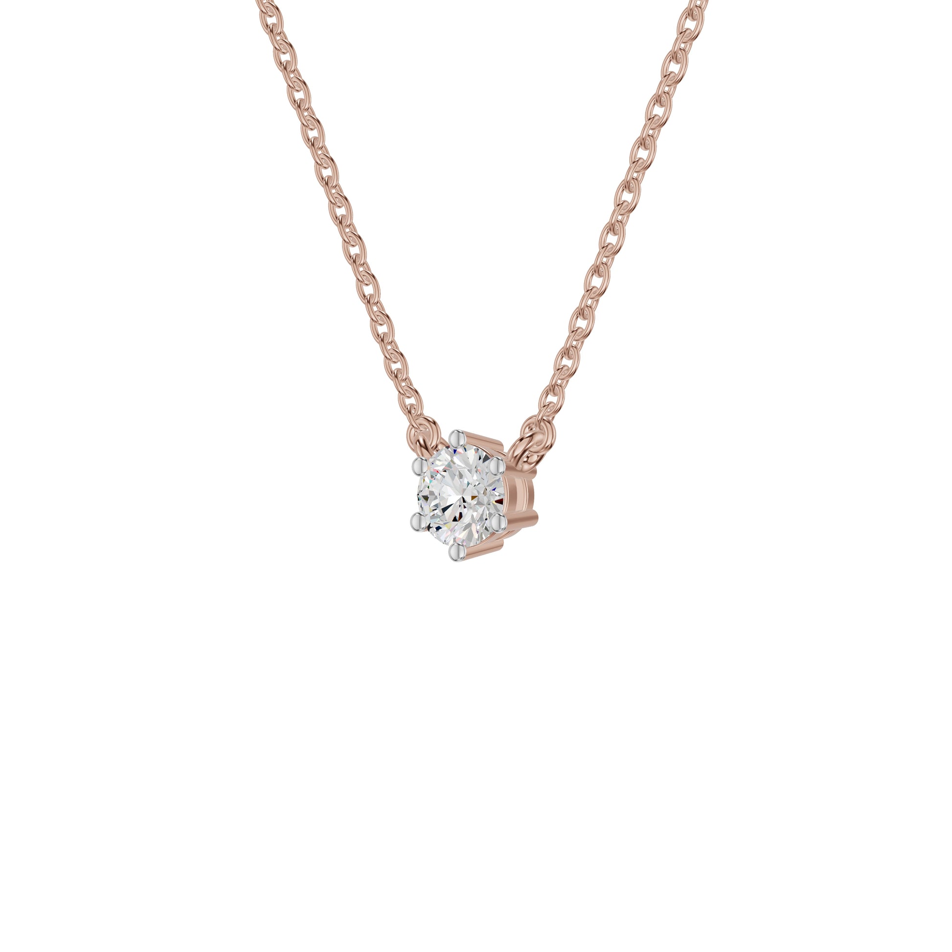 Crystal Classic Round Diamond Pendant 18 KT / Rose Gold