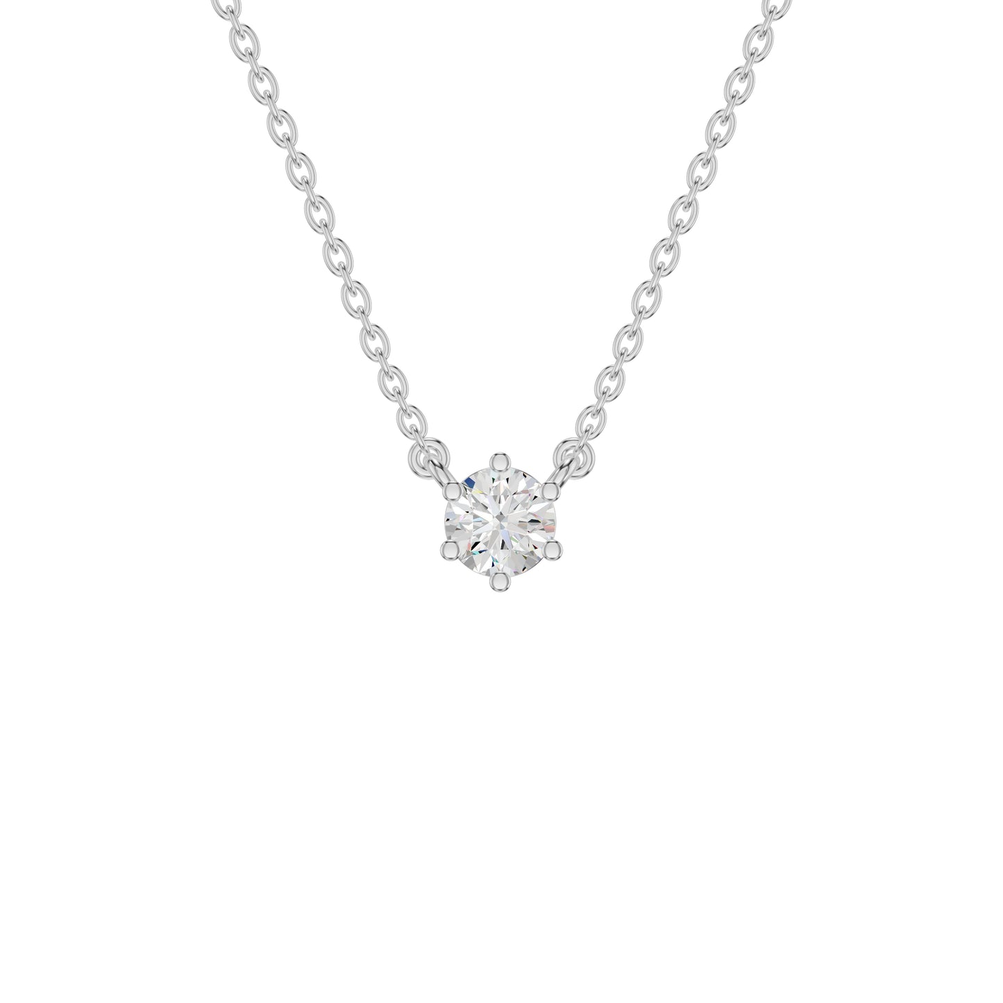 Crystal Classic Round Diamond Pendant 18 KT / White Gold