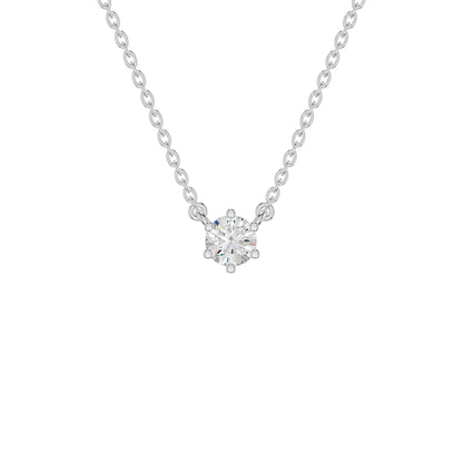 Crystal Classic Round Diamond Pendant 18 KT / White Gold