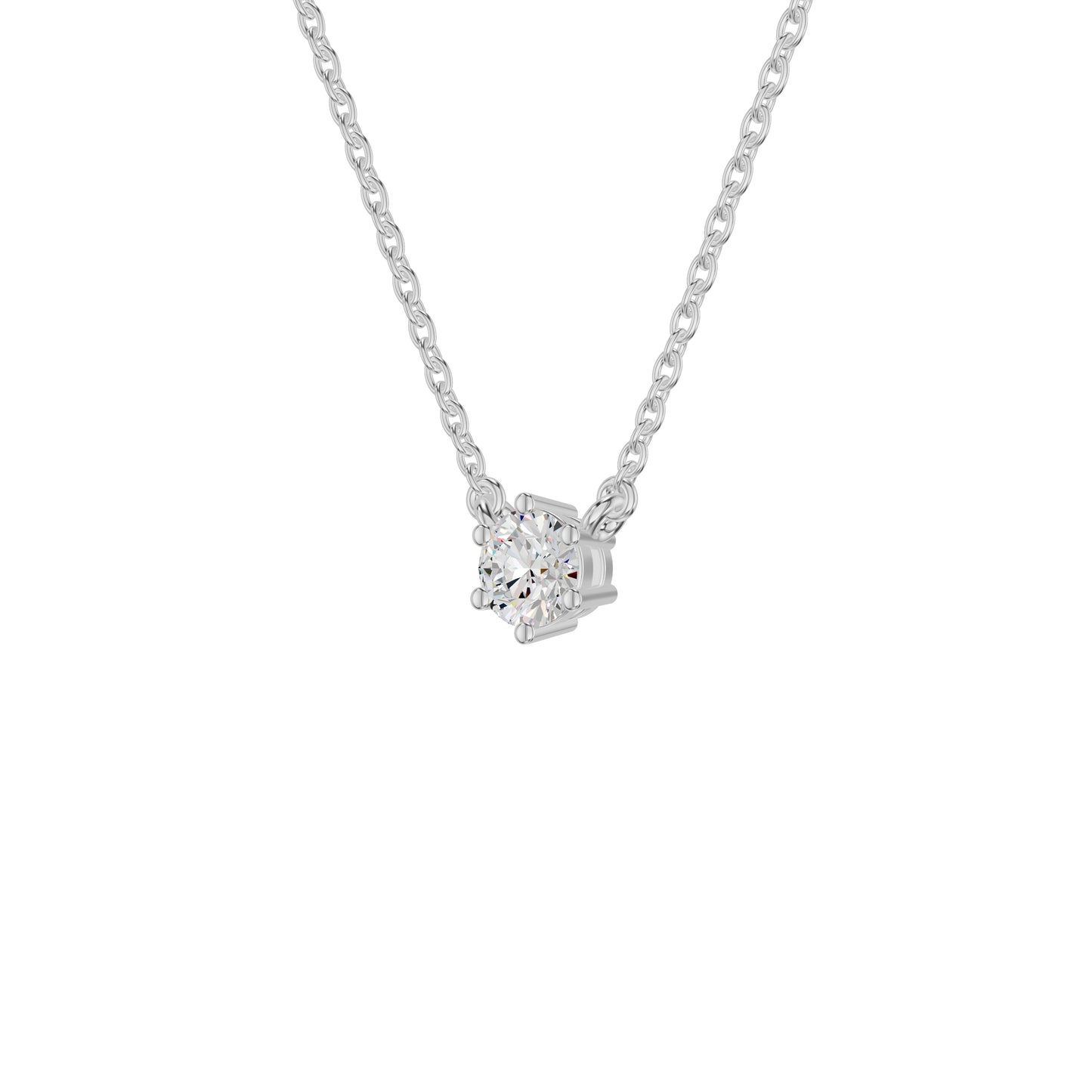 Crystal Classic Round Diamond Pendant 18 KT / White Gold