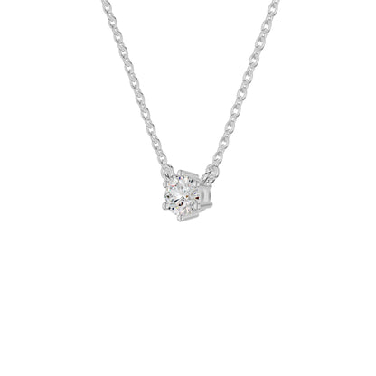Crystal Classic Round Diamond Pendant 18 KT / White Gold