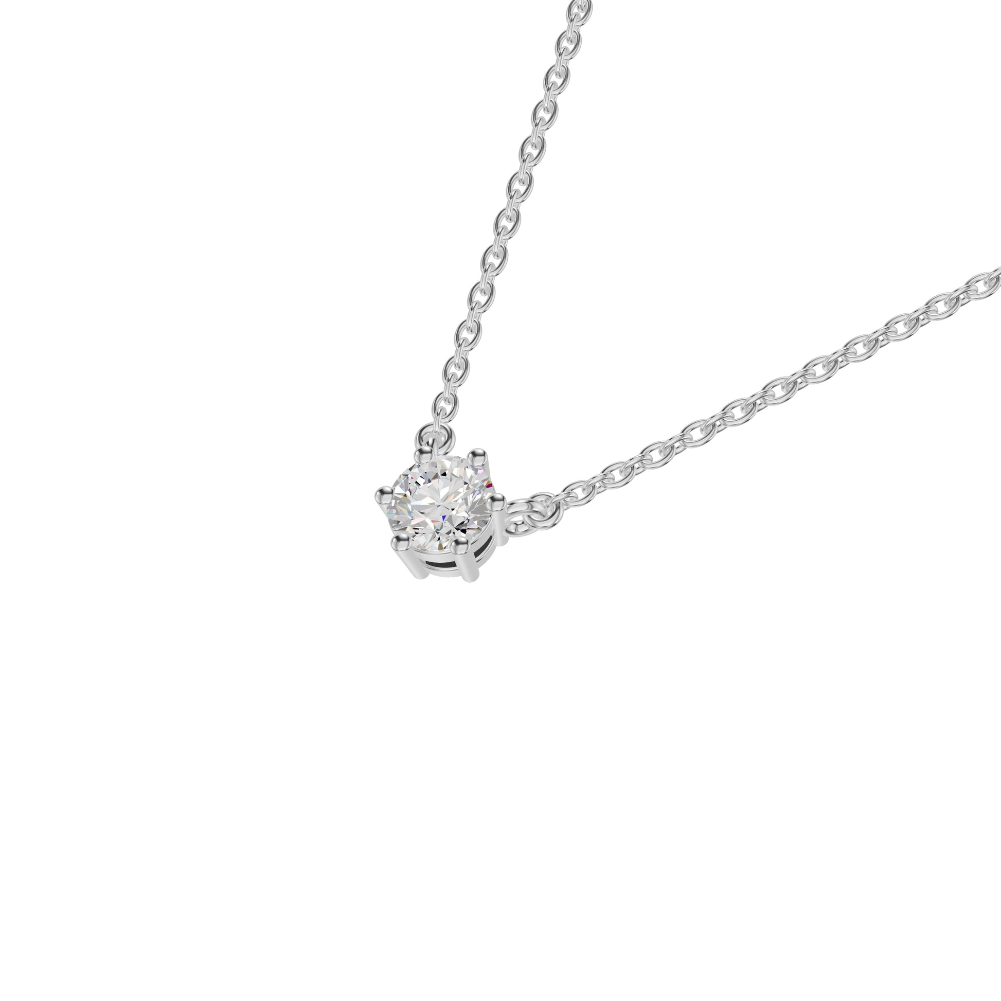 Crystal Classic Round Diamond Pendant 18 KT / White Gold