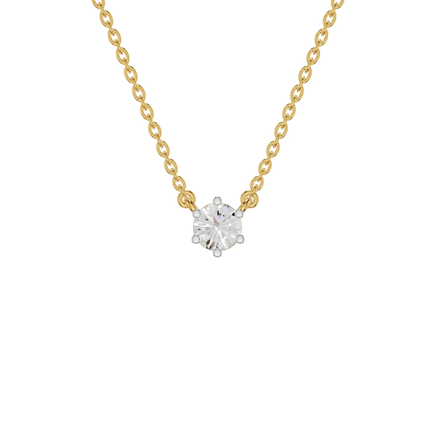 Crystal Classic Round Diamond Pendant 18 KT / Yellow Gold