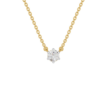 Crystal Classic Round Diamond Pendant 18 KT / Yellow Gold