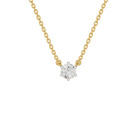 Crystal Classic Round Diamond Pendant 18 KT / Yellow Gold