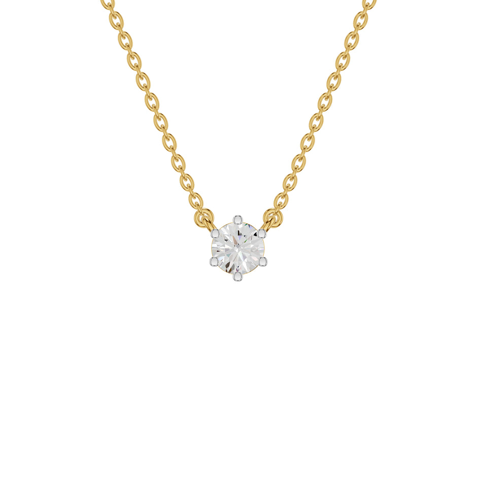 Crystal Classic Round Diamond Pendant 18 KT / Yellow Gold