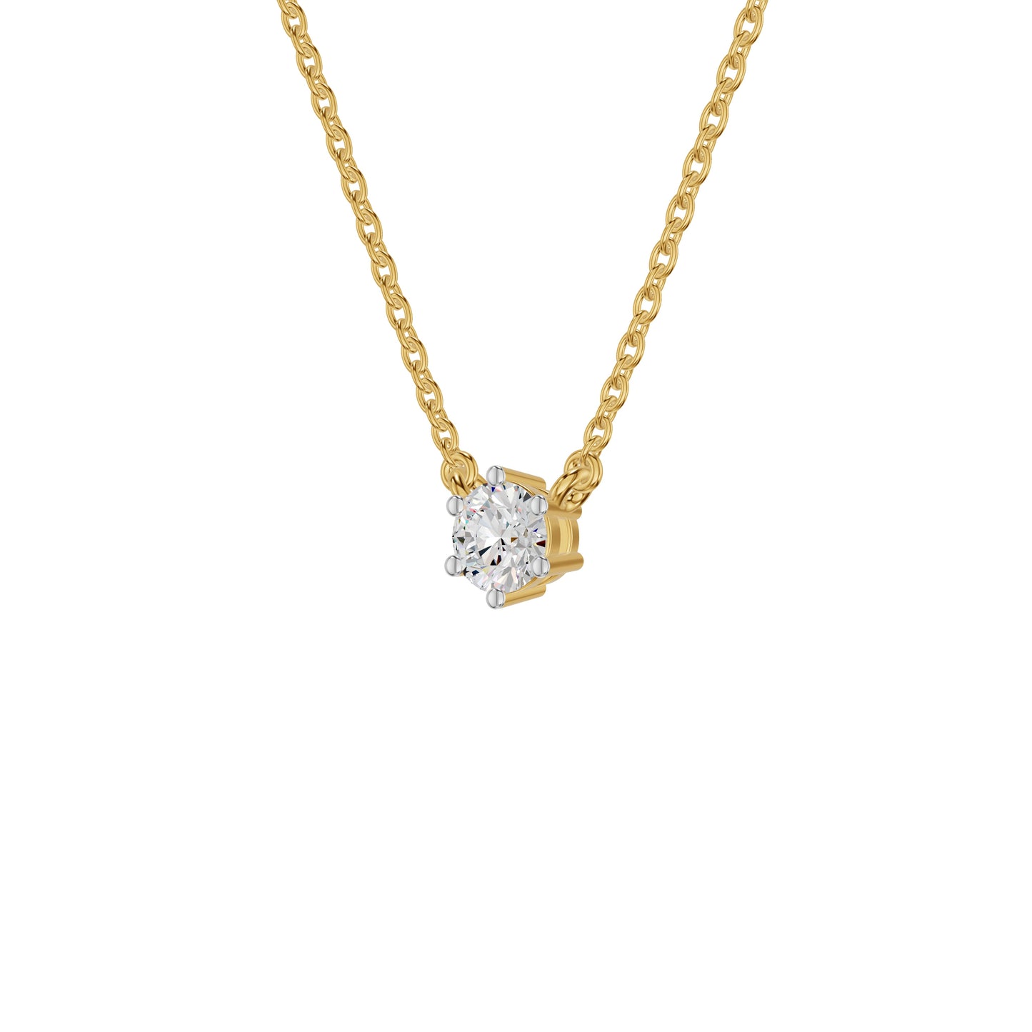 Crystal Classic Round Diamond Pendant 18 KT / Yellow Gold