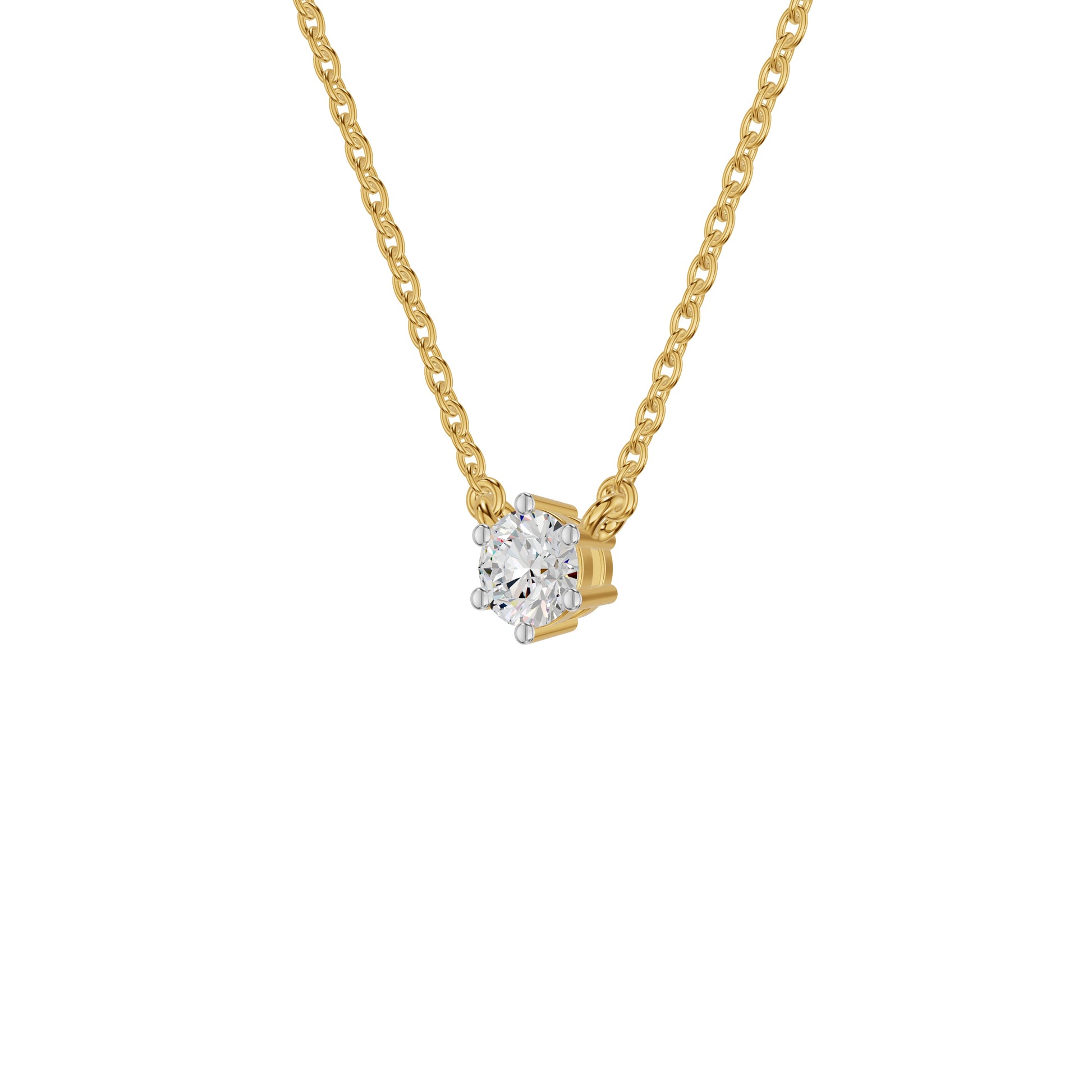 Crystal Classic Round Diamond Pendant 18 KT / Yellow Gold
