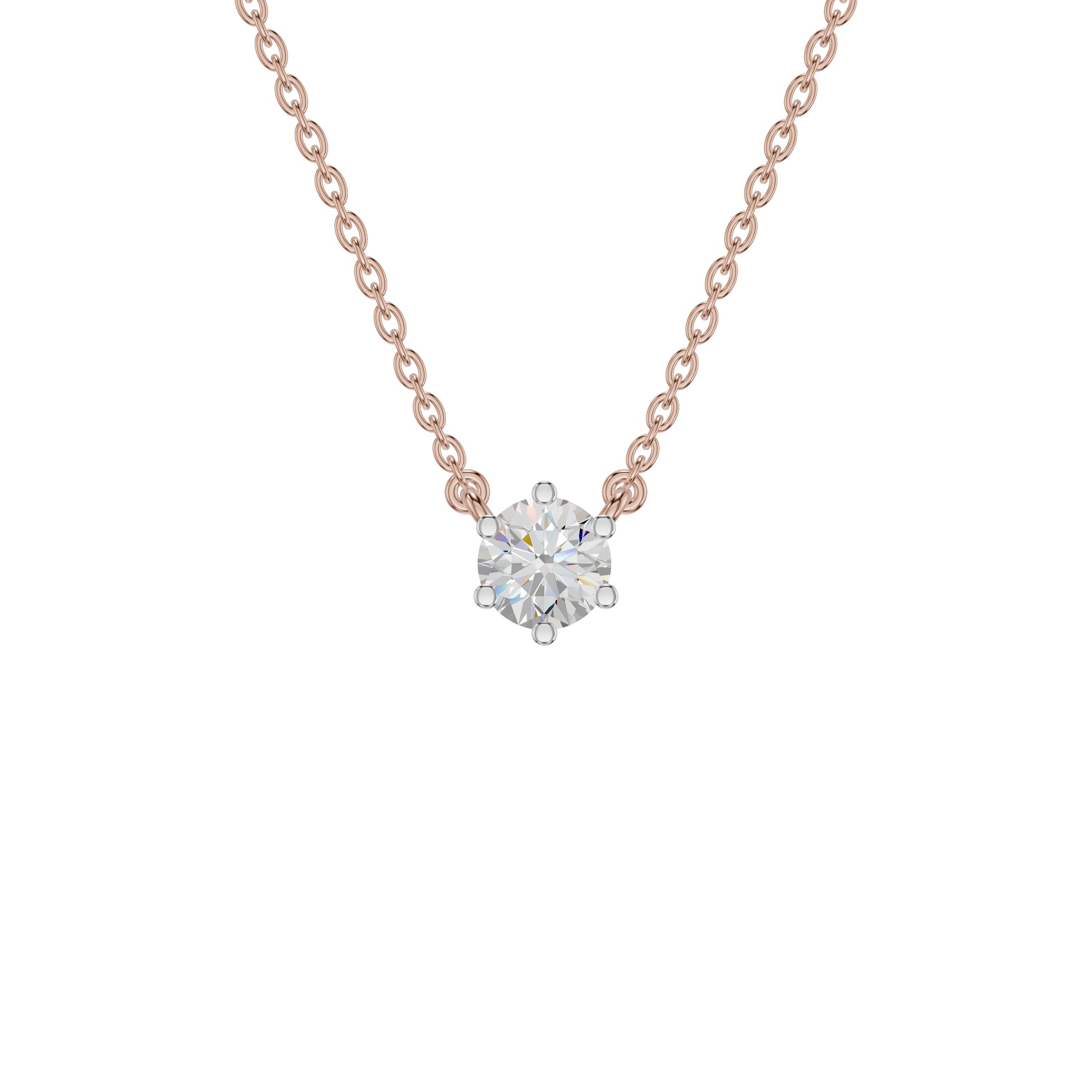 Solstice Classic Round Diamond Pendant 18 KT / Rose Gold