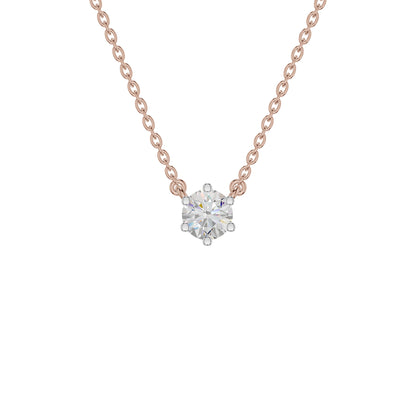 Solstice Classic Round Diamond Pendant 18 KT / Rose Gold