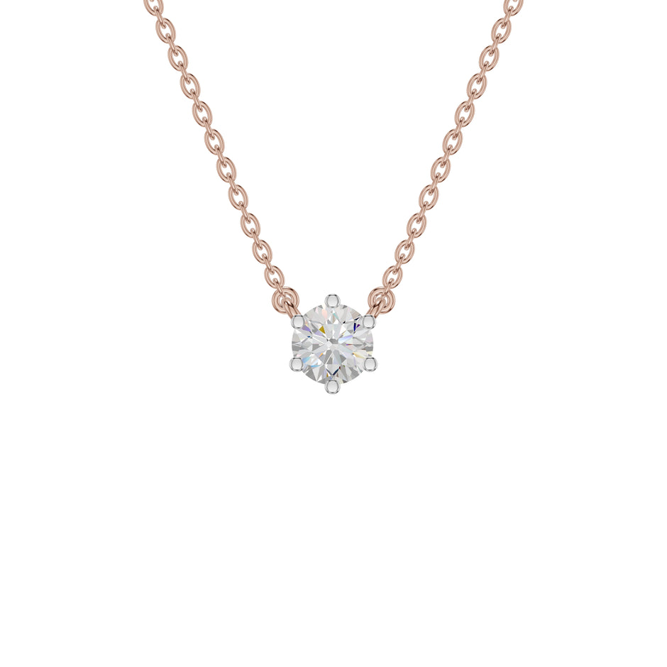 Solstice Classic Round Diamond Pendant 18 KT / Rose Gold