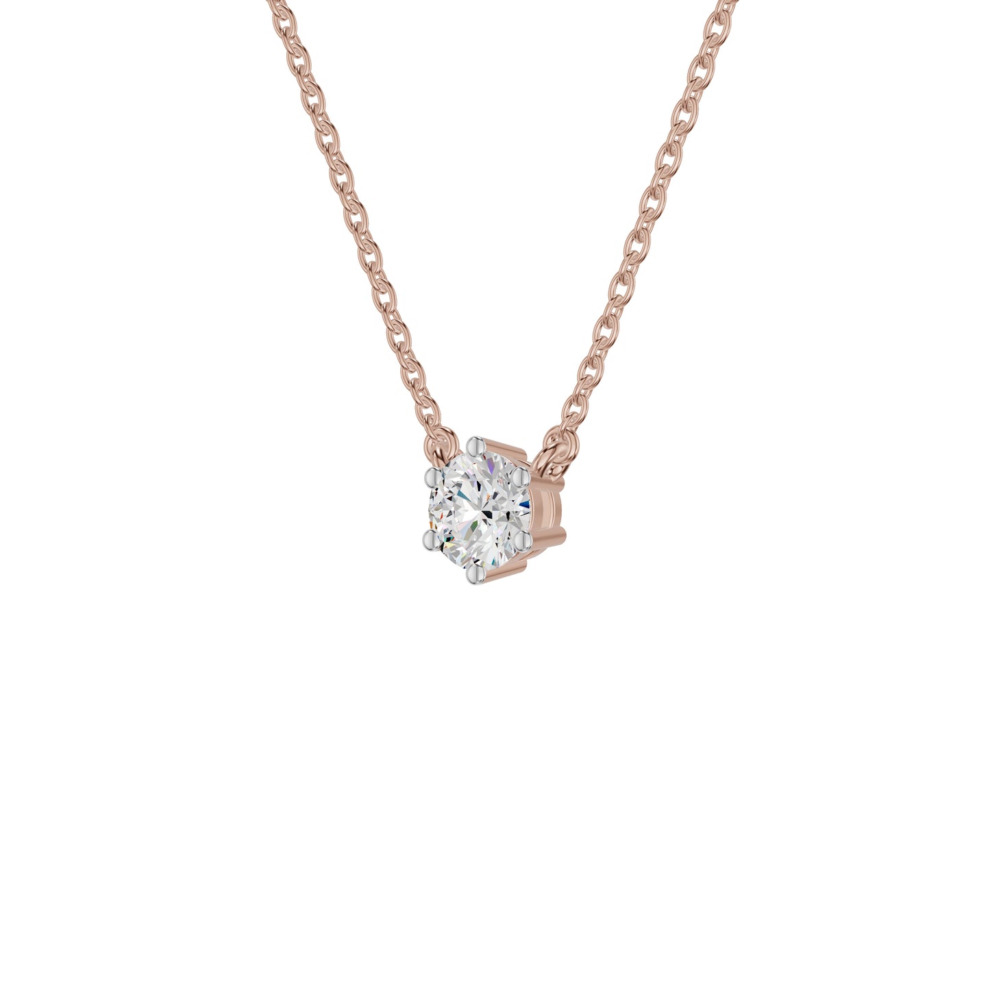 Solstice Classic Round Diamond Pendant 18 KT / Rose Gold