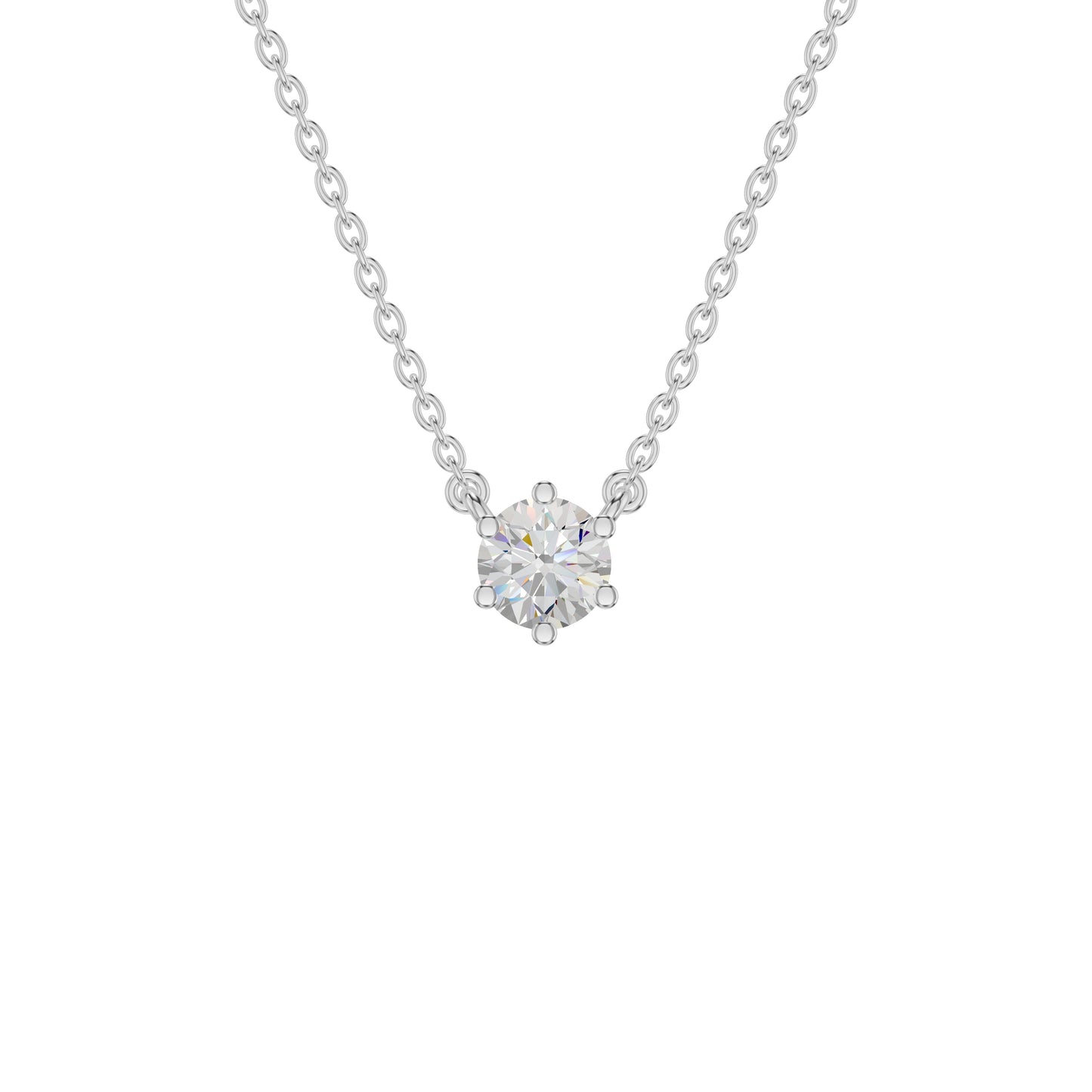 Solstice Classic Round Diamond Pendant 18 KT / White Gold