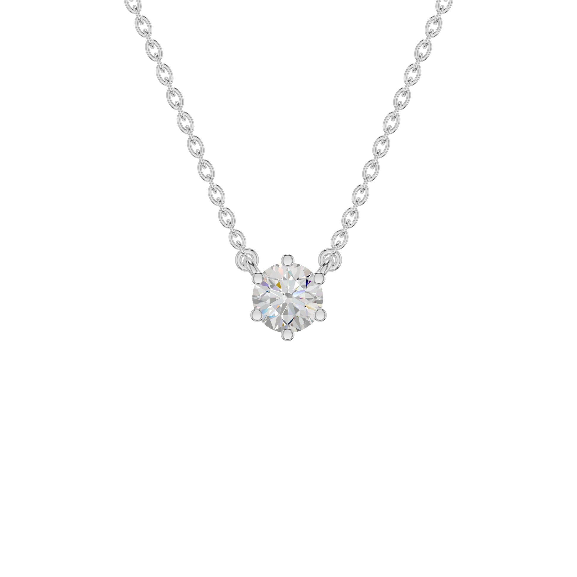 Solstice Classic Round Diamond Pendant 18 KT / White Gold