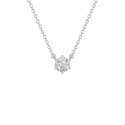 Solstice Classic Round Diamond Pendant 18 KT / White Gold