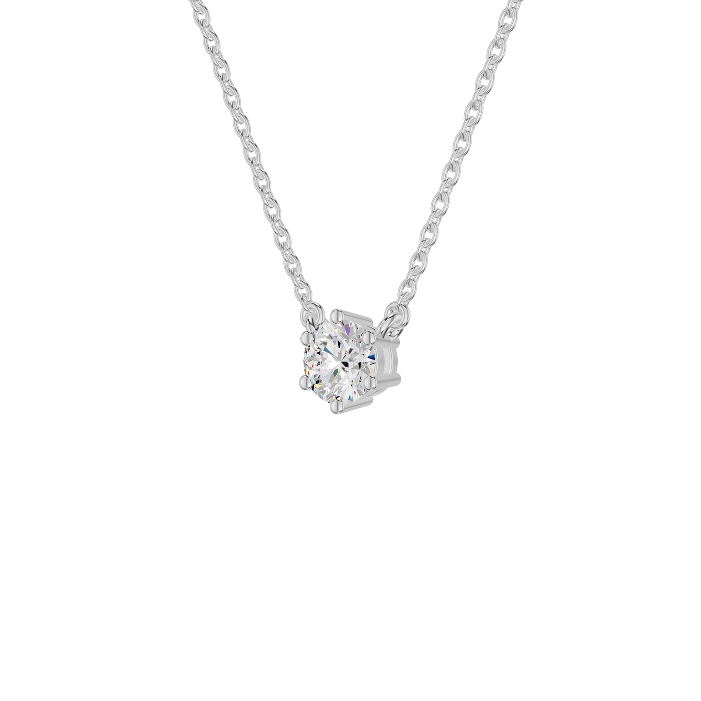 Solstice Classic Round Diamond Pendant 18 KT / White Gold
