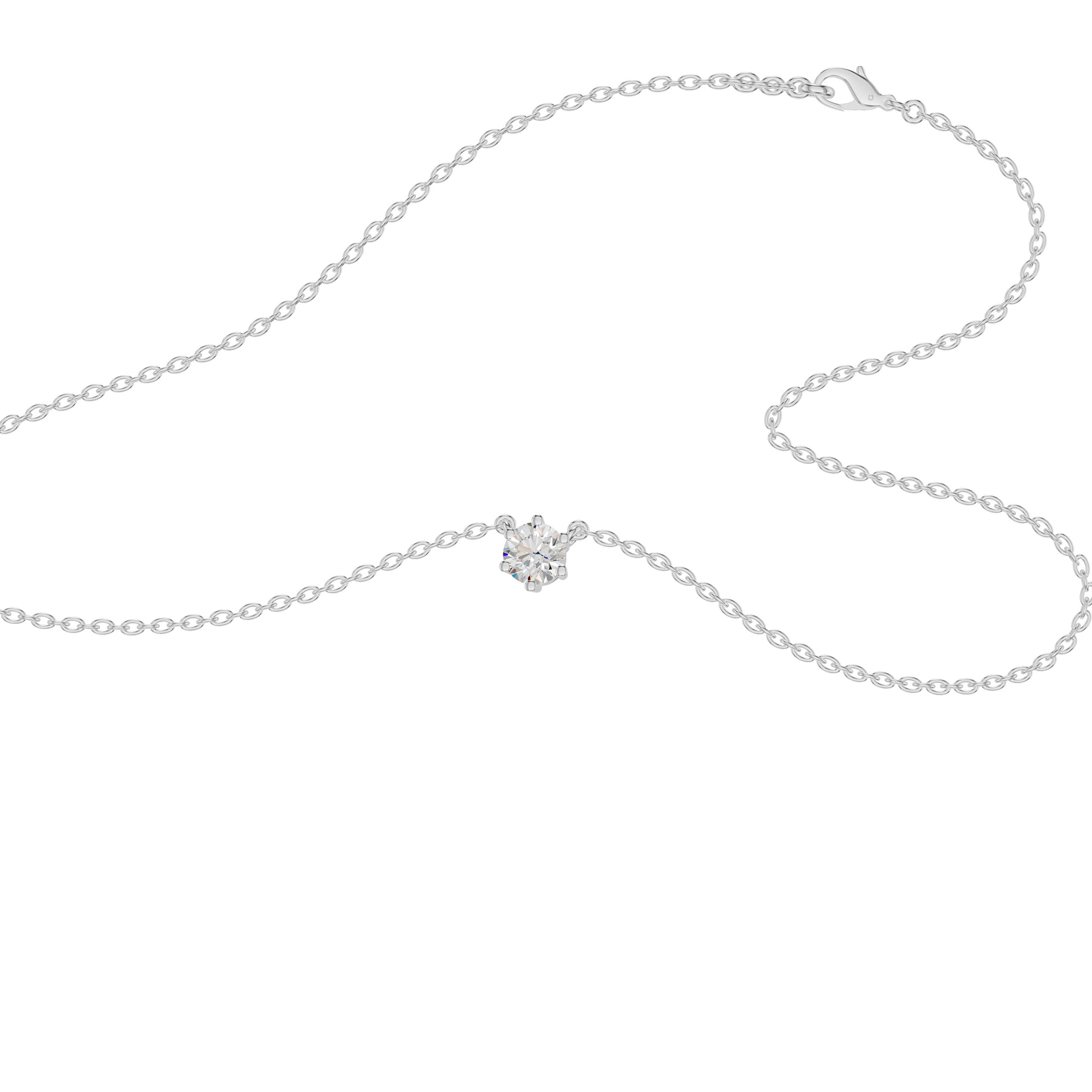 Solstice Classic Round Diamond Pendant 18 KT / White Gold