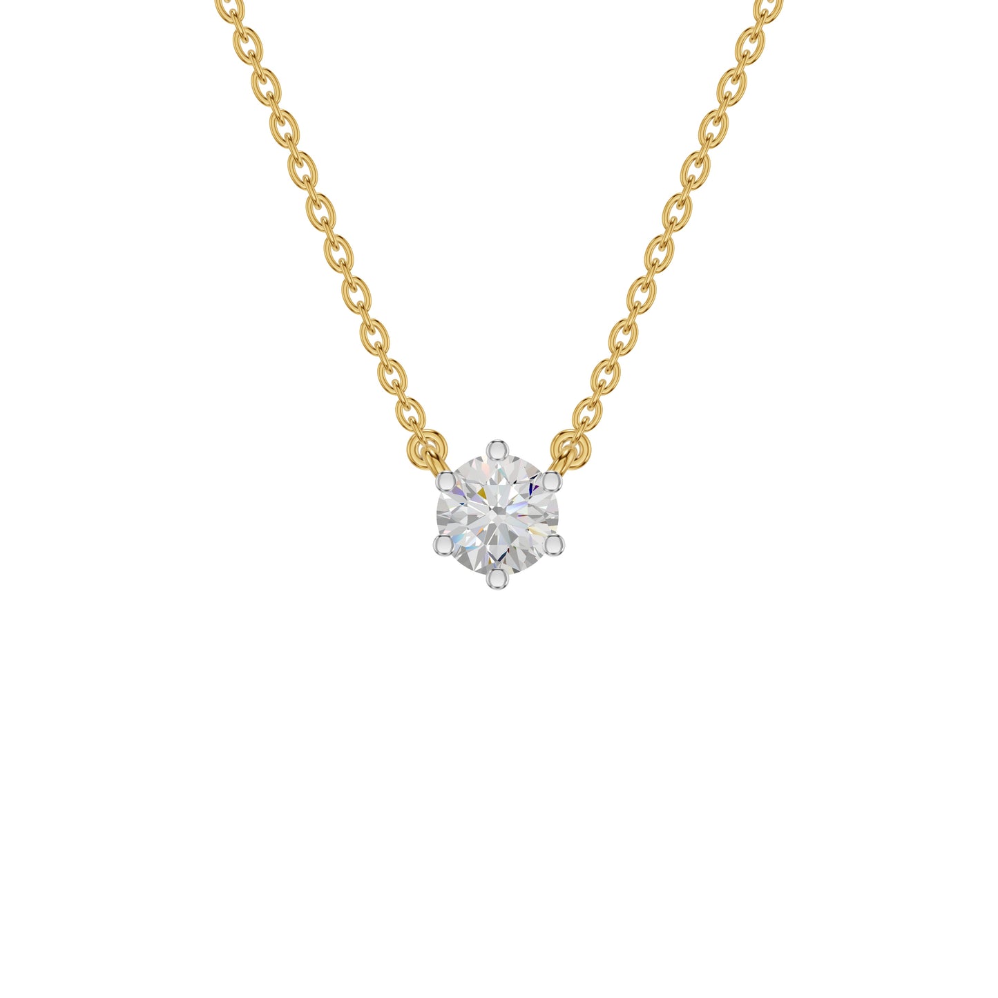 Solstice Classic Round Diamond Pendant 18 KT / Yellow Gold