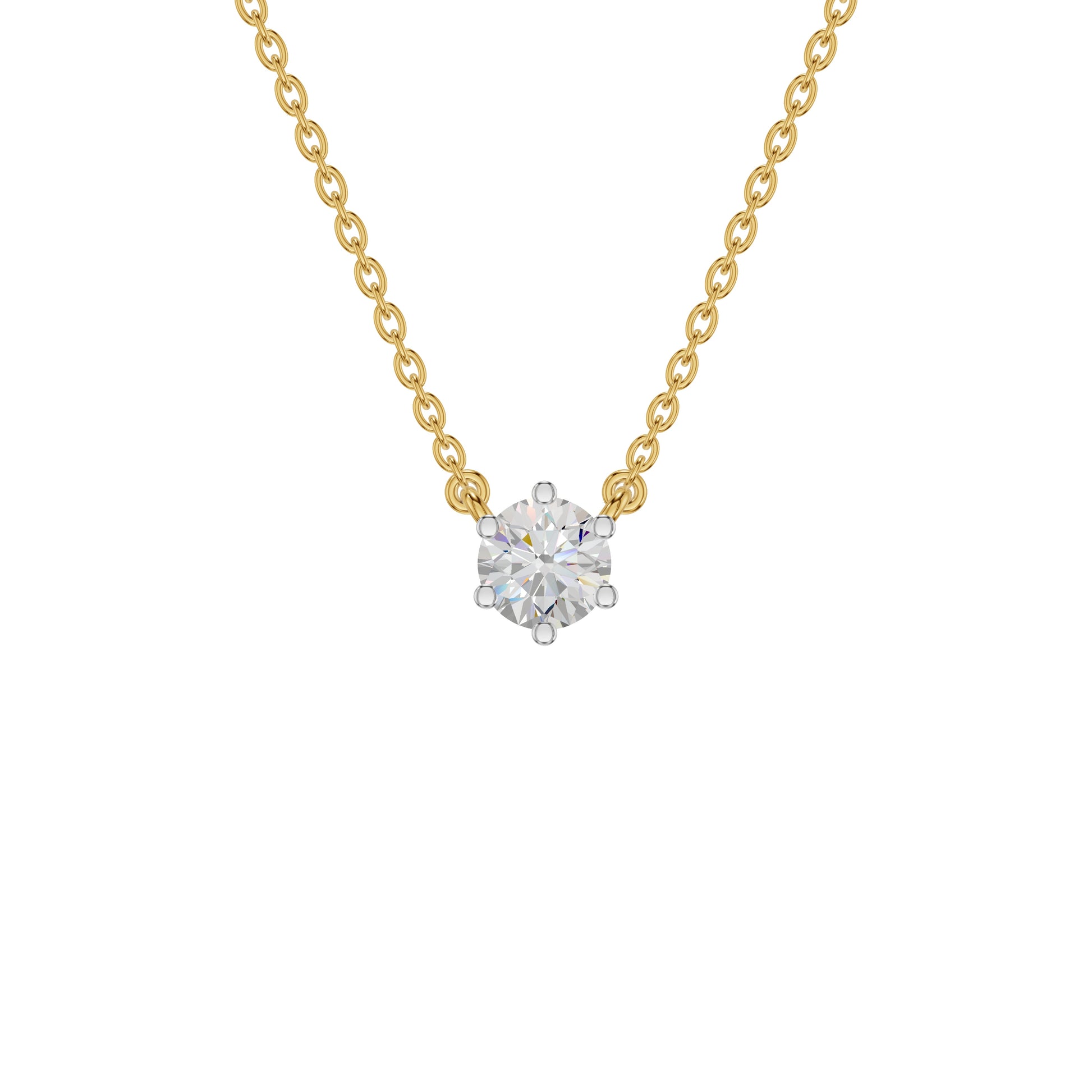 Solstice Classic Round Diamond Pendant 18 KT / Yellow Gold