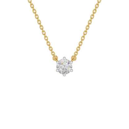 Solstice Classic Round Diamond Pendant 18 KT / Yellow Gold