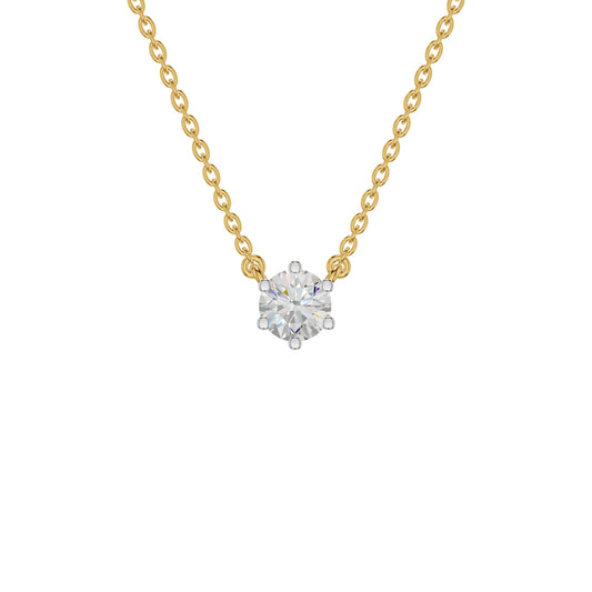 Solstice Classic Round Diamond Pendant 18 KT / Yellow Gold
