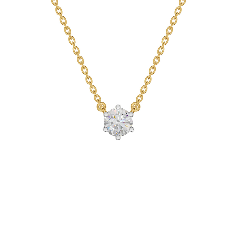 Solstice Classic Round Diamond Pendant 18 KT / Yellow Gold