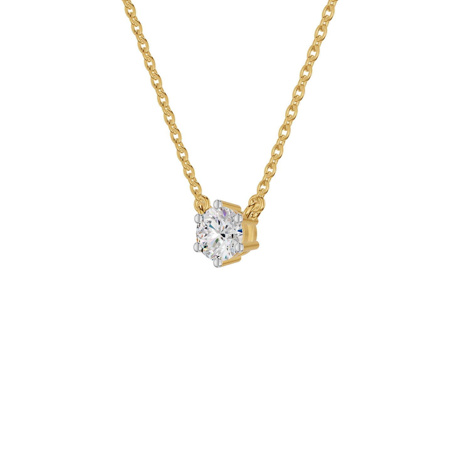 Solstice Classic Round Diamond Pendant 18 KT / Yellow Gold
