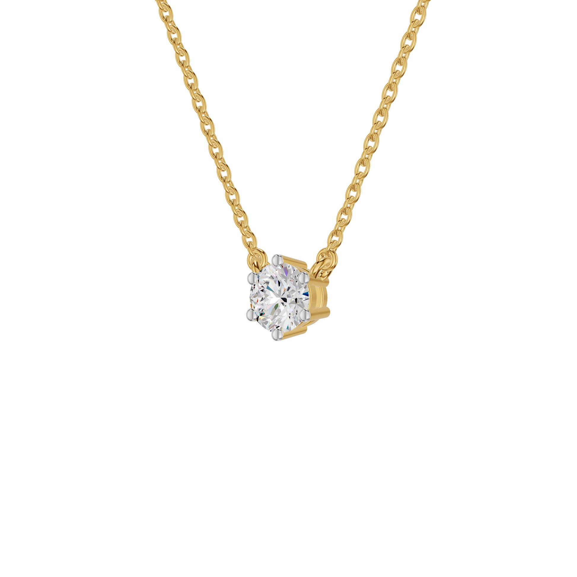 Solstice Classic Round Diamond Pendant 18 KT / Yellow Gold