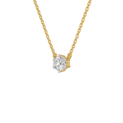 Solstice Classic Round Diamond Pendant 18 KT / Yellow Gold
