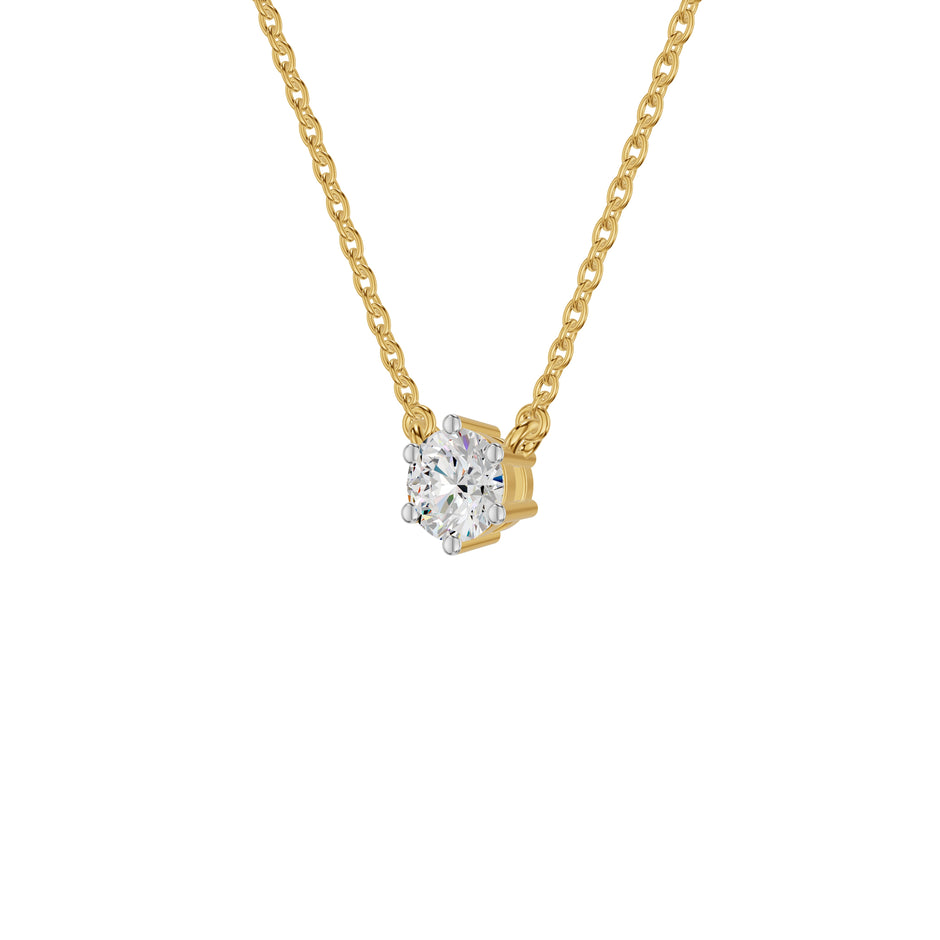 Solstice Classic Round Diamond Pendant 18 KT / Yellow Gold