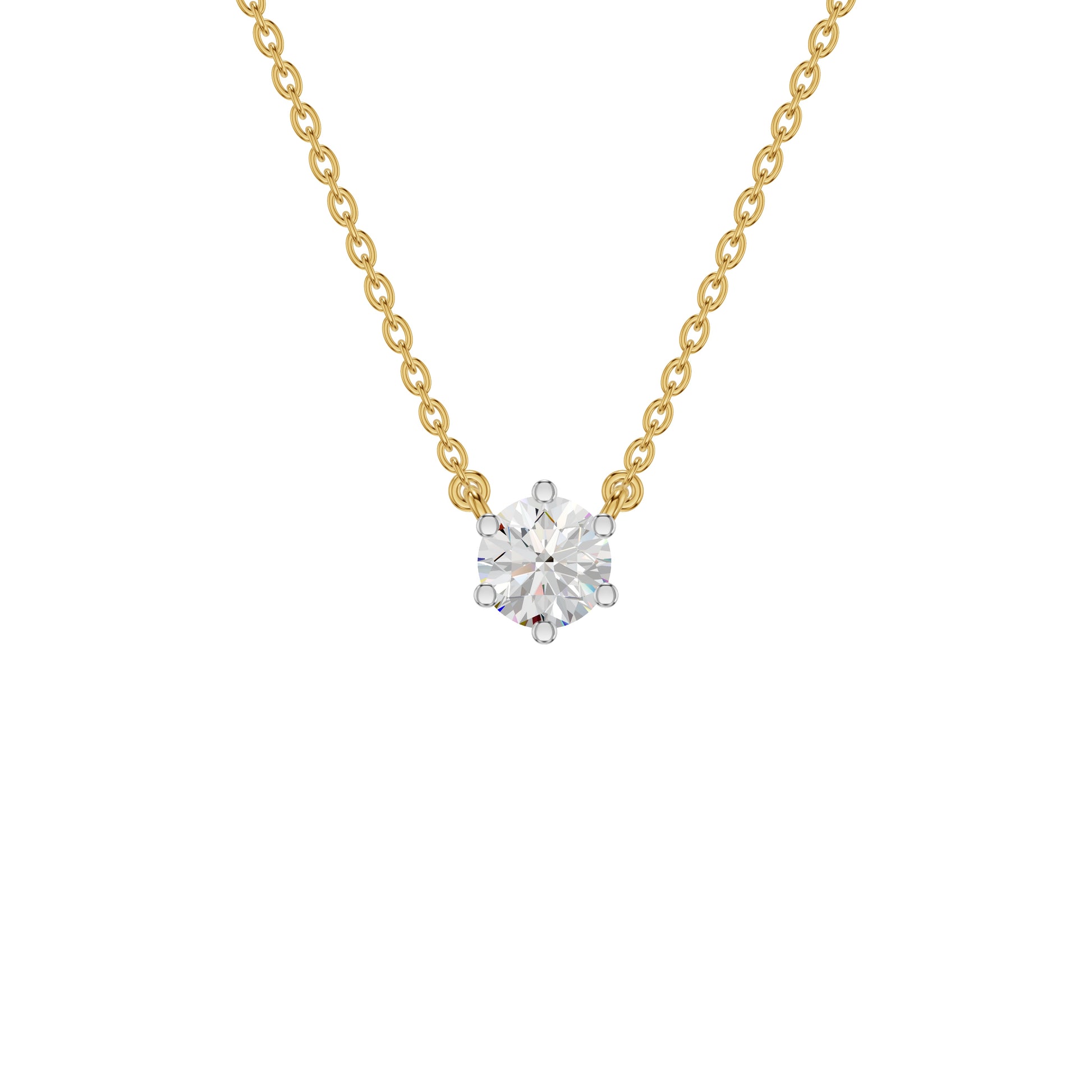 Allure Classic Round Diamond Pendant 18 KT / Yellow Gold