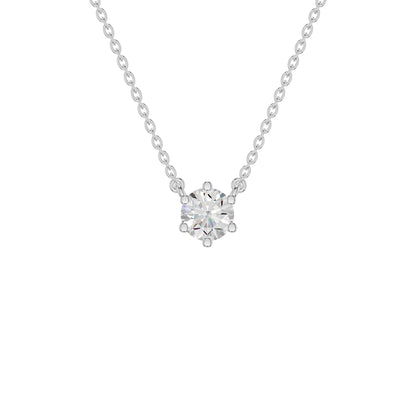 V Shaped Round Diamond Pendant 18 KT / White Gold
