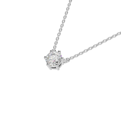V Shaped Round Diamond Pendant 18 KT / White Gold