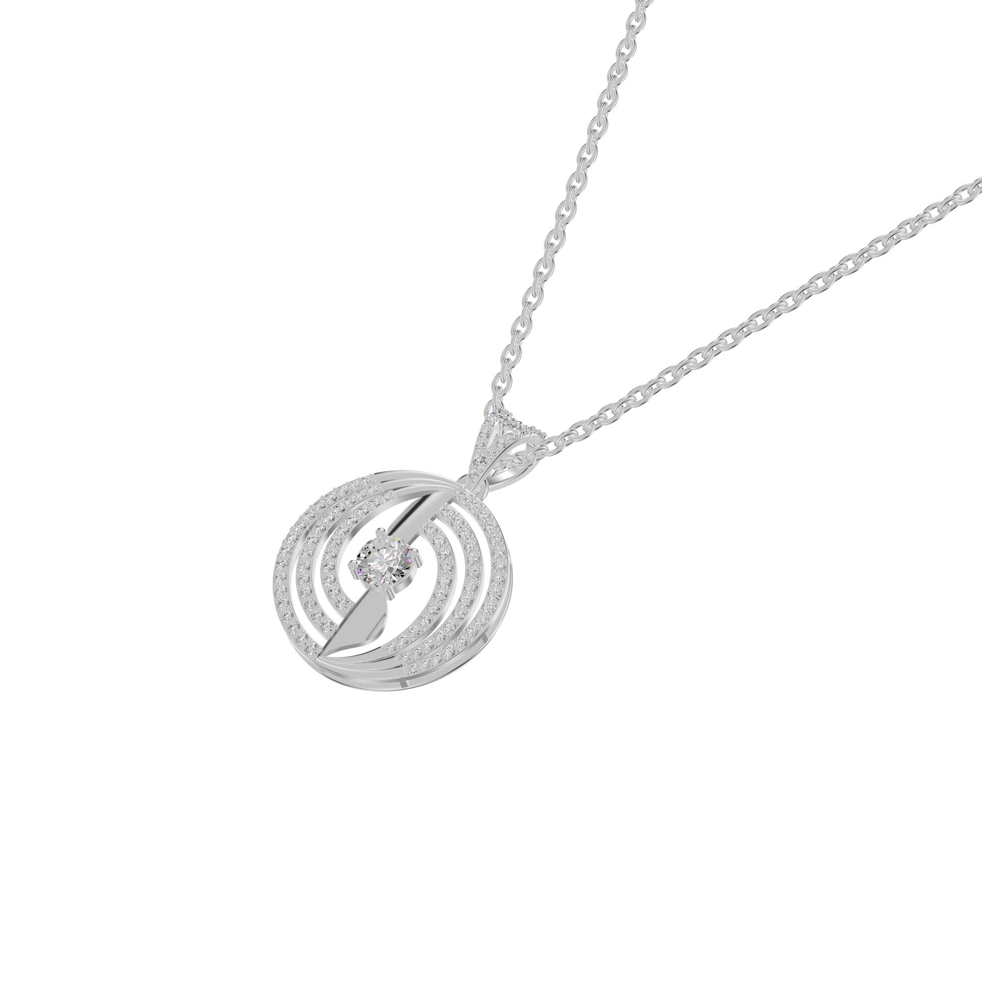 Opulent Opal Diamond Pendant 18 KT / White Gold