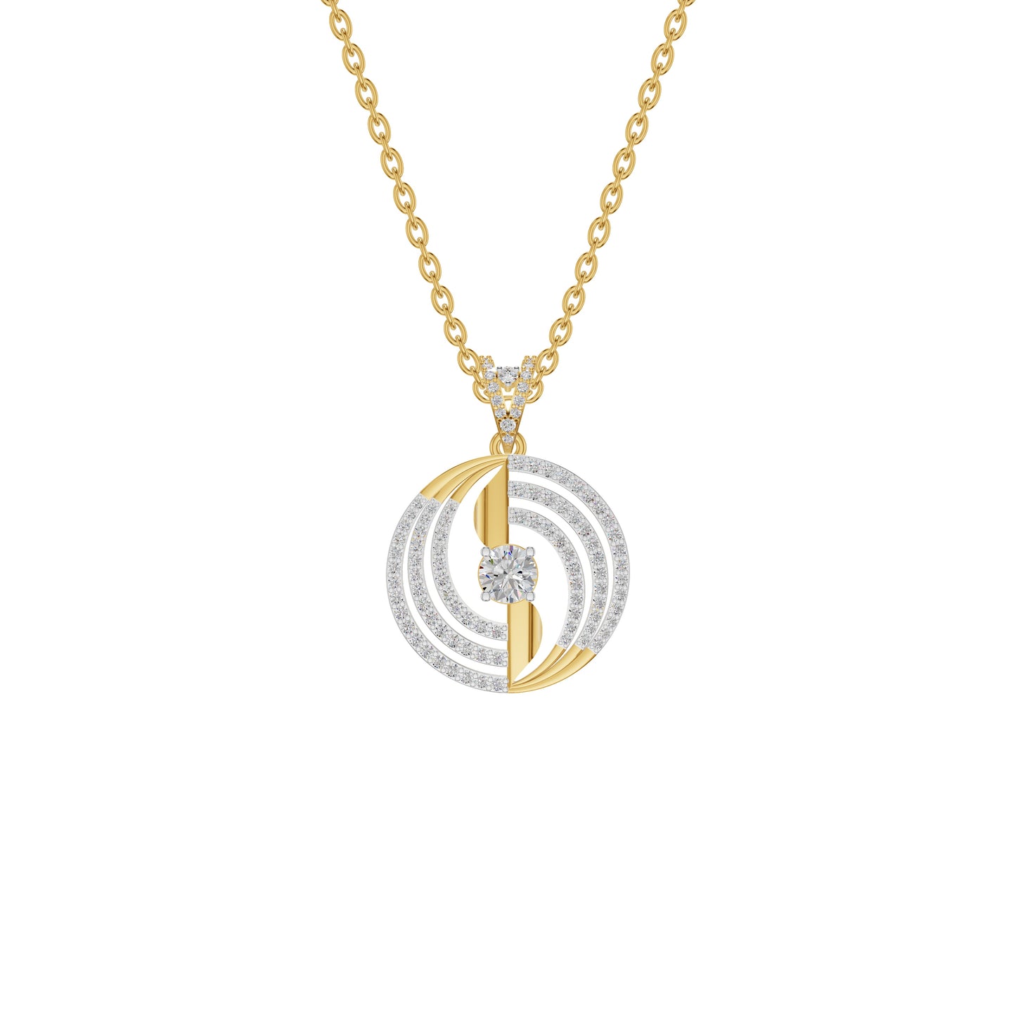 Opulent Opal Diamond Pendant 18 KT / Yellow Gold