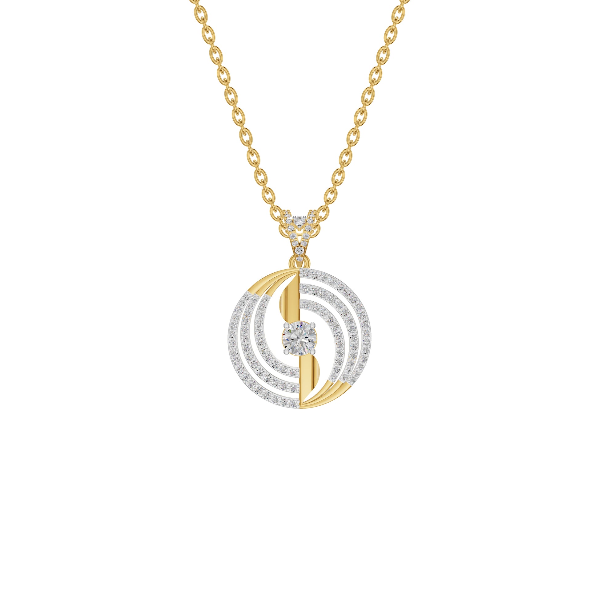 Opulent Opal Diamond Pendant 18 KT / Yellow Gold